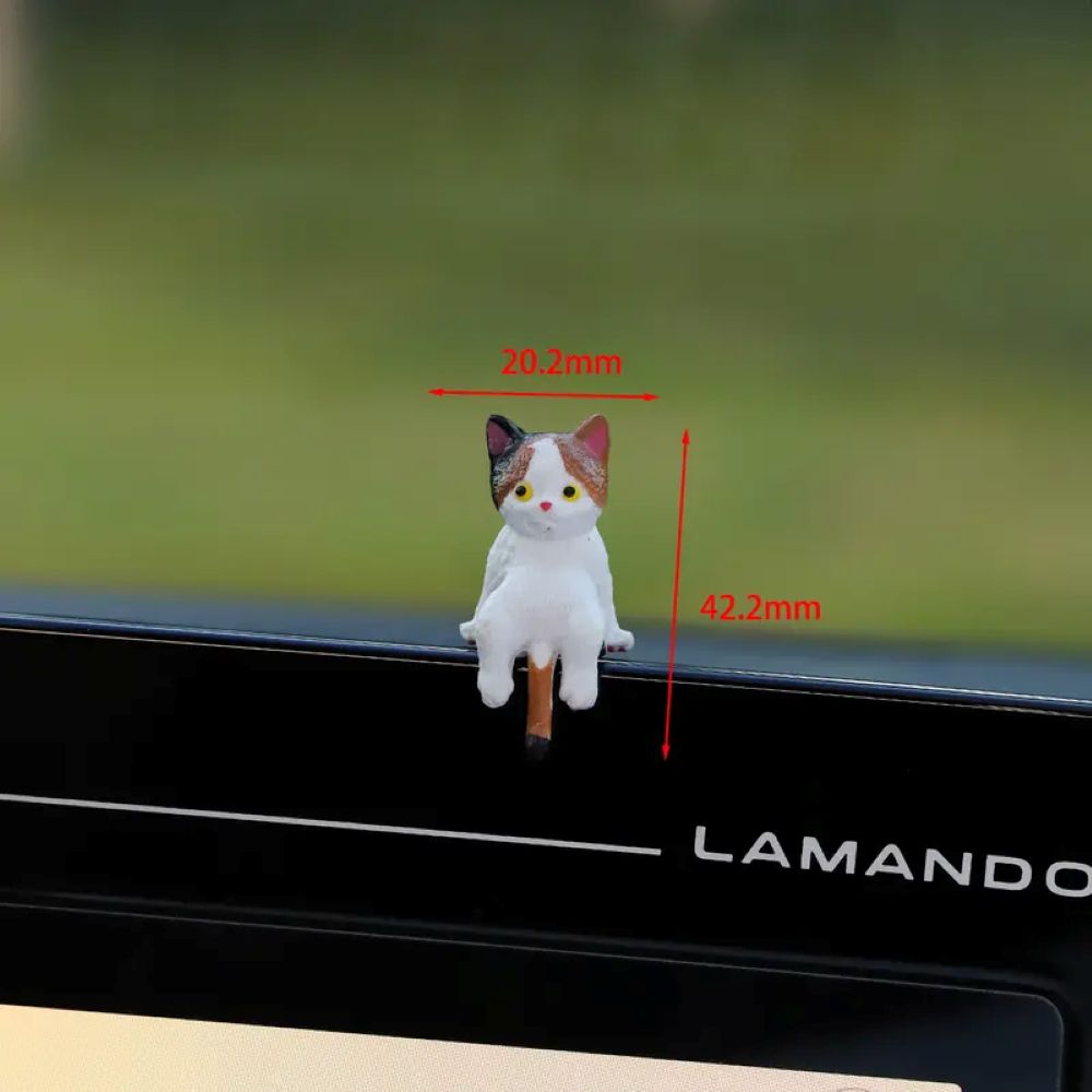 Hand-Painted Mini Cat Desk Figurines - 1 set (5 cats)