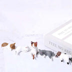 Hand-Painted Mini Cat Desk Figurines - 1 set (5 cats)