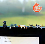 Hand-Painted Mini Cat Desk Figurines - 1 set (5 cats)