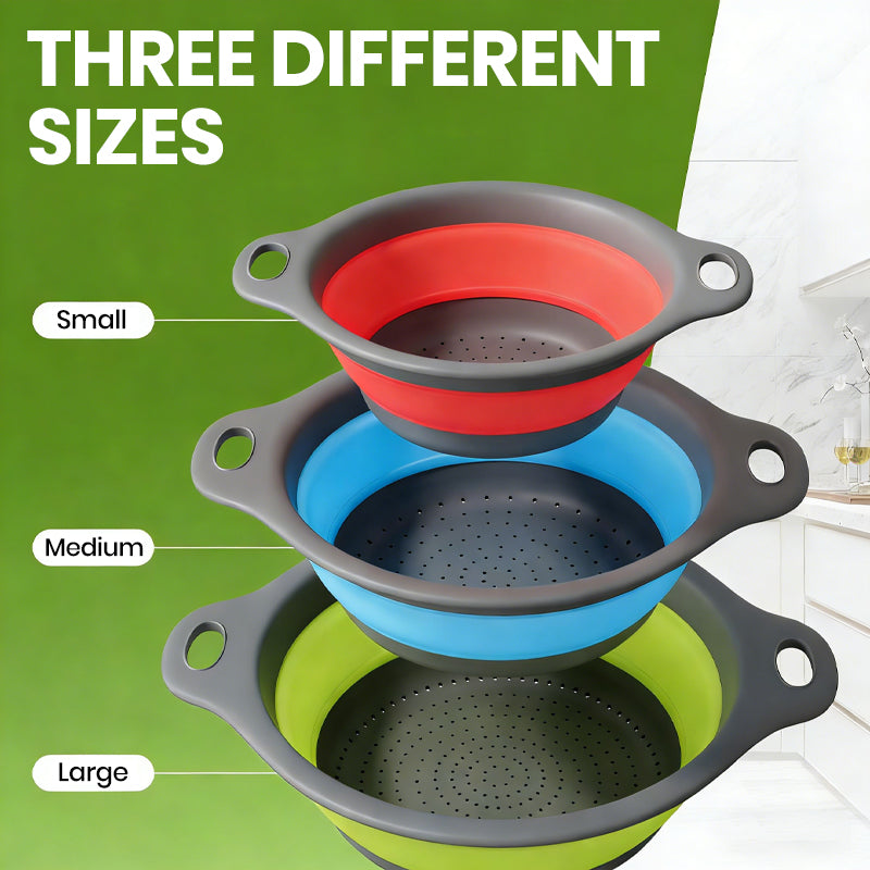Snokko® 4 Piece Collapsible Silicone Kitchen Strainer Set