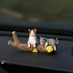 Hand-Painted Mini Cat Desk Figurines - 1 set (5 cats)