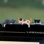 Hand-Painted Mini Cat Desk Figurines - 1 set (5 cats)