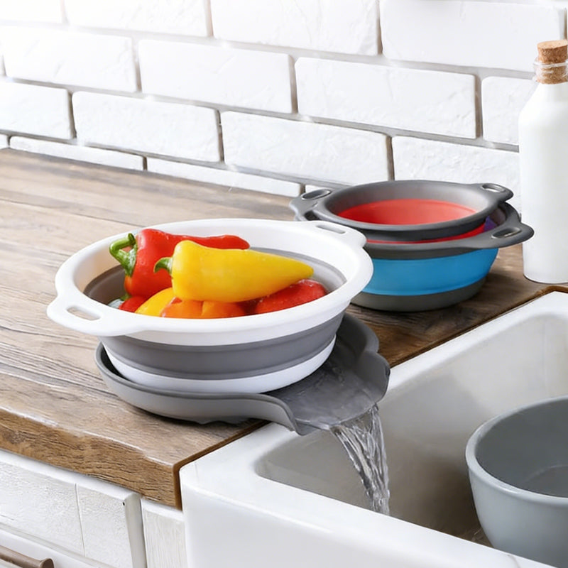 Snokko® 4 Piece Collapsible Silicone Kitchen Strainer Set