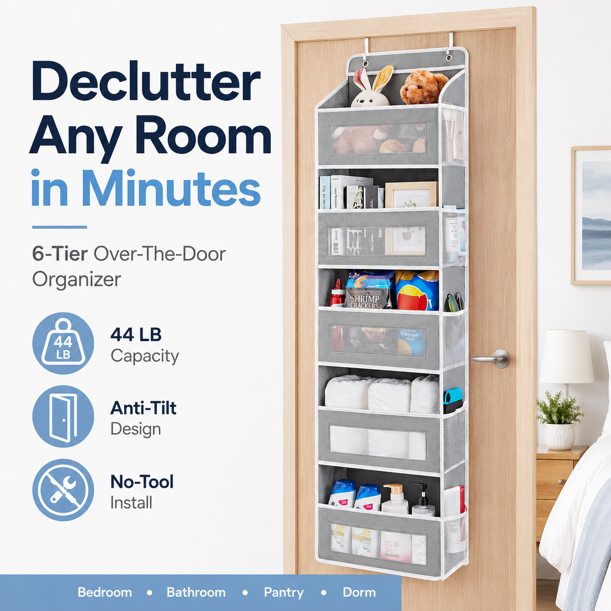 Snokko™ 5-Tier Over Door Organizer