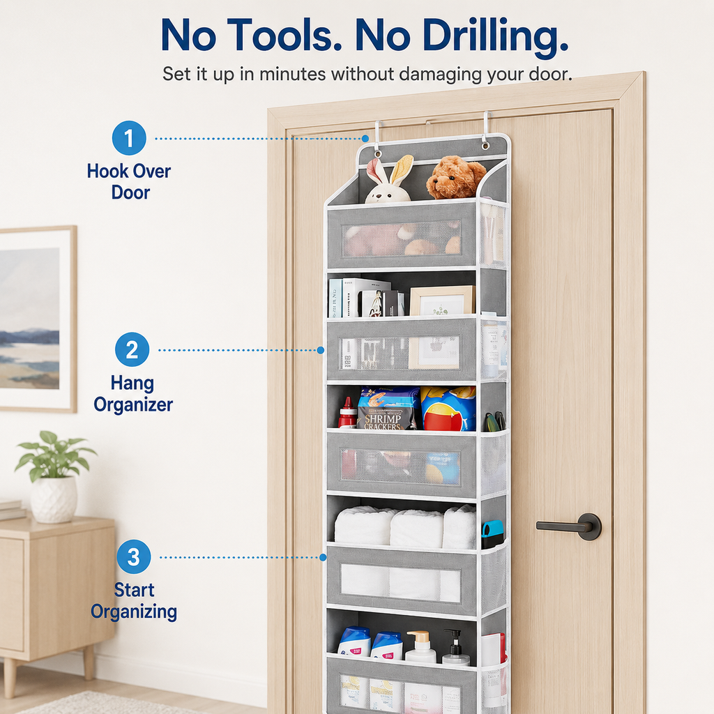 Snokko™ 5-Tier Over Door Organizer