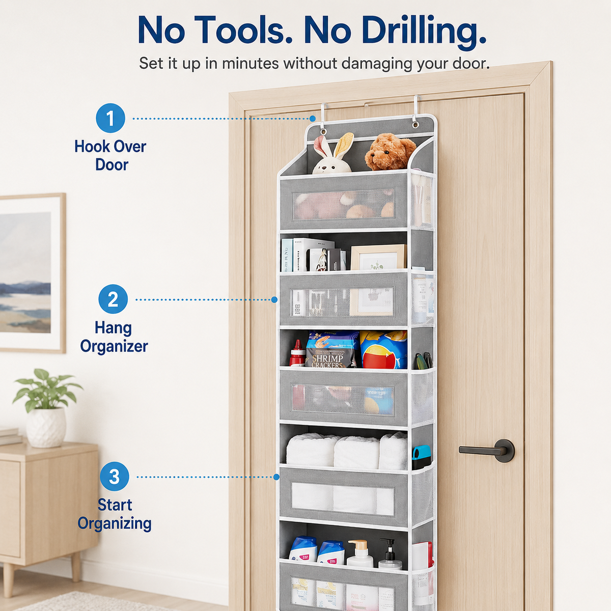 Snokko™ 5-Tier Over Door Organizer