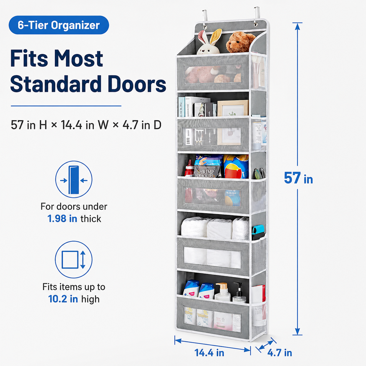 Snokko™ 5-Tier Over Door Organizer