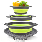 Snokko® 4 Piece Collapsible Silicone Kitchen Strainer Set