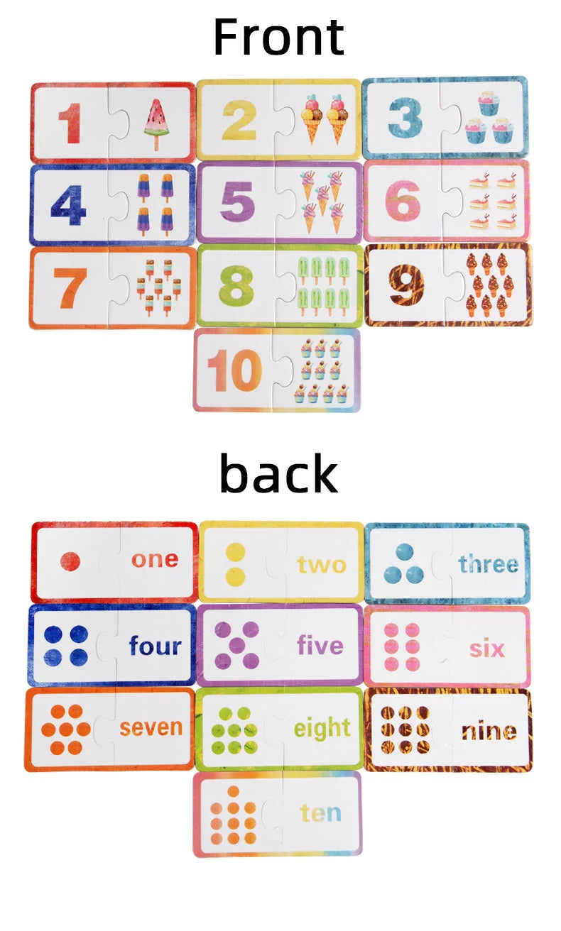 Wooden Number Matching Puzzle Toys