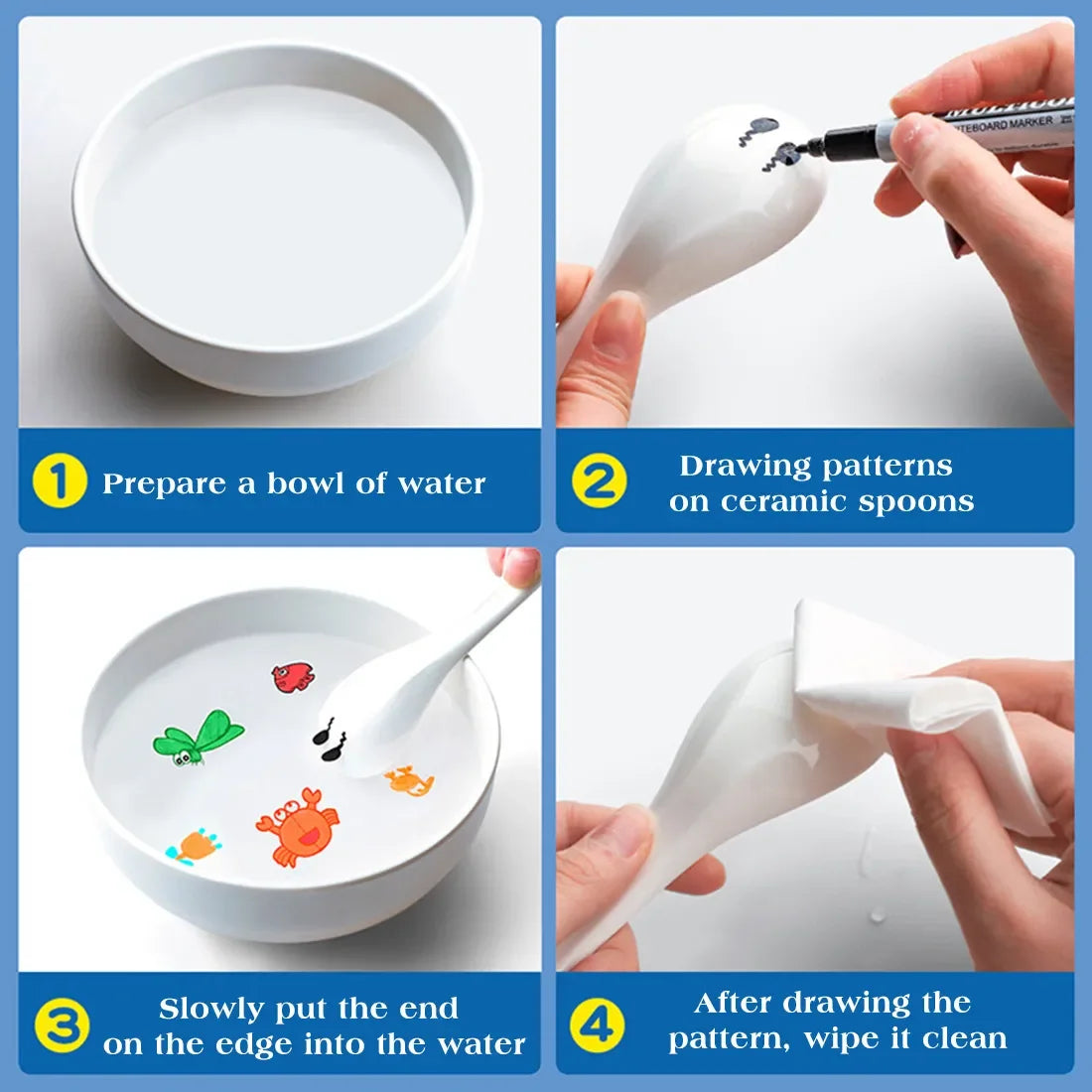 Water Floating Magical 12 Ink Pens With Spoon