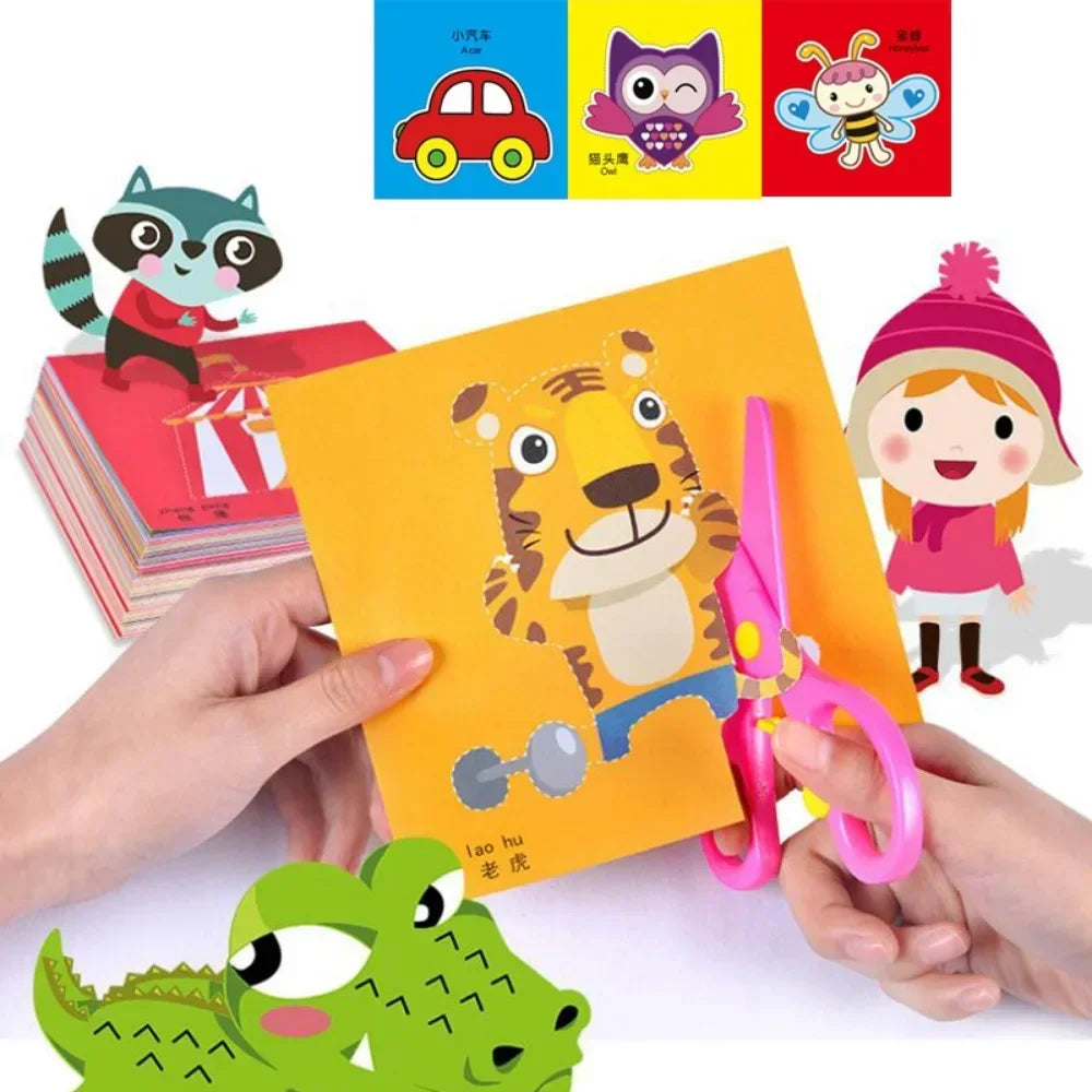 48Pcs Handmade Paper Cut Book Kids