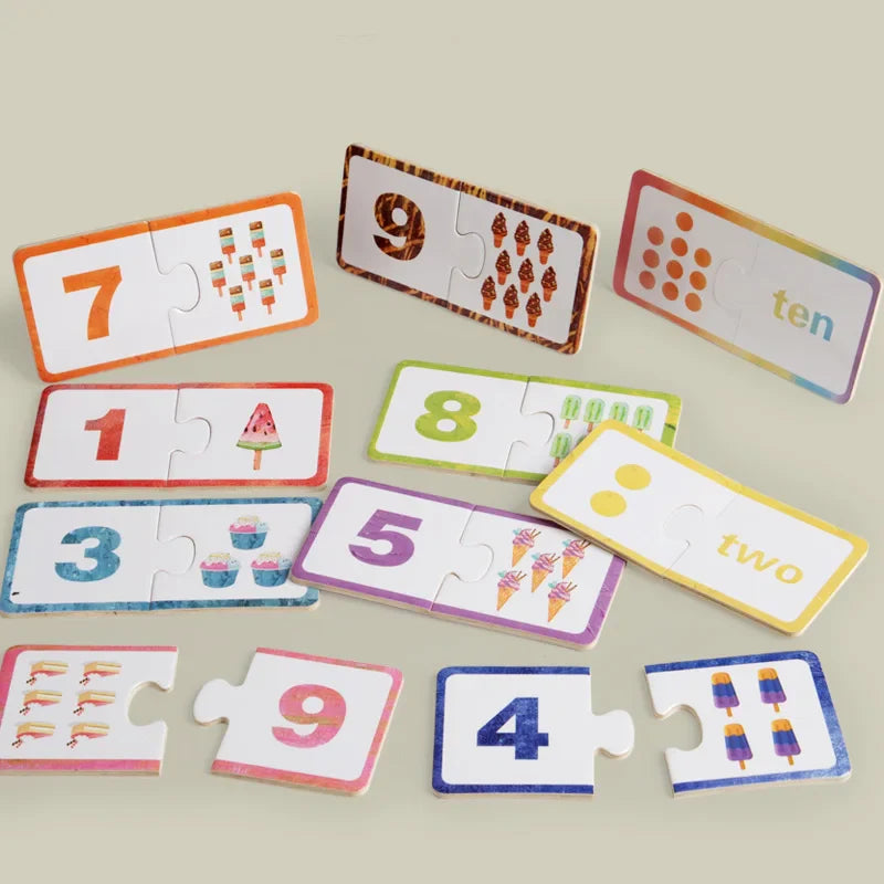 Wooden Number Matching Puzzle Toys