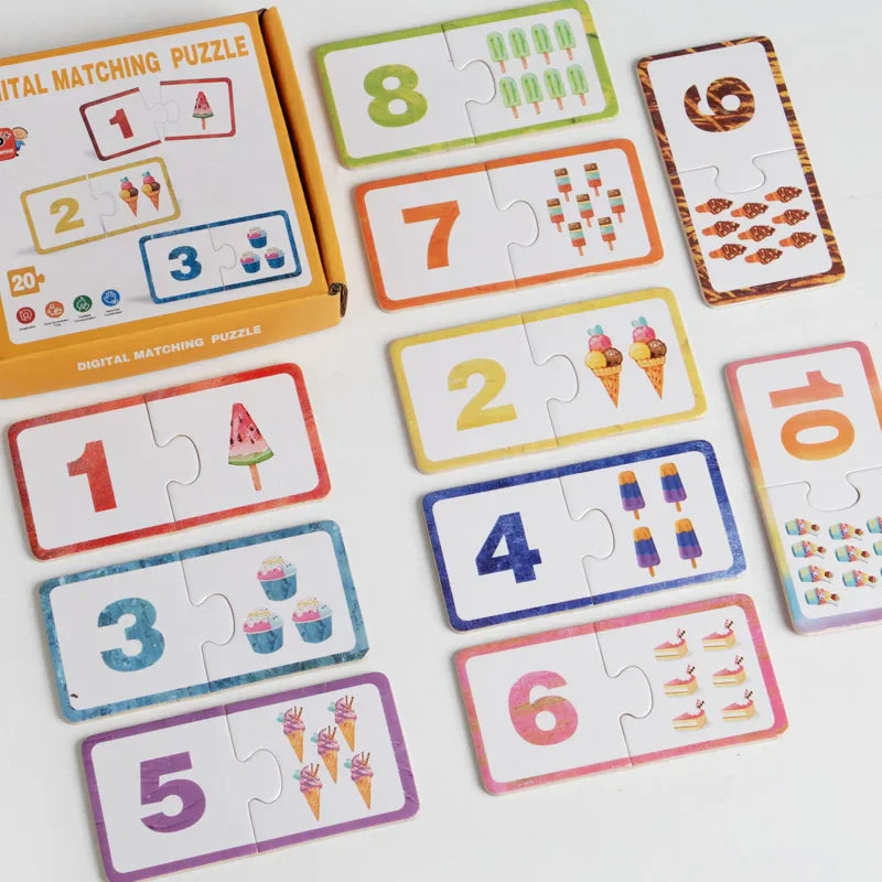 Wooden Number Matching Puzzle Toys