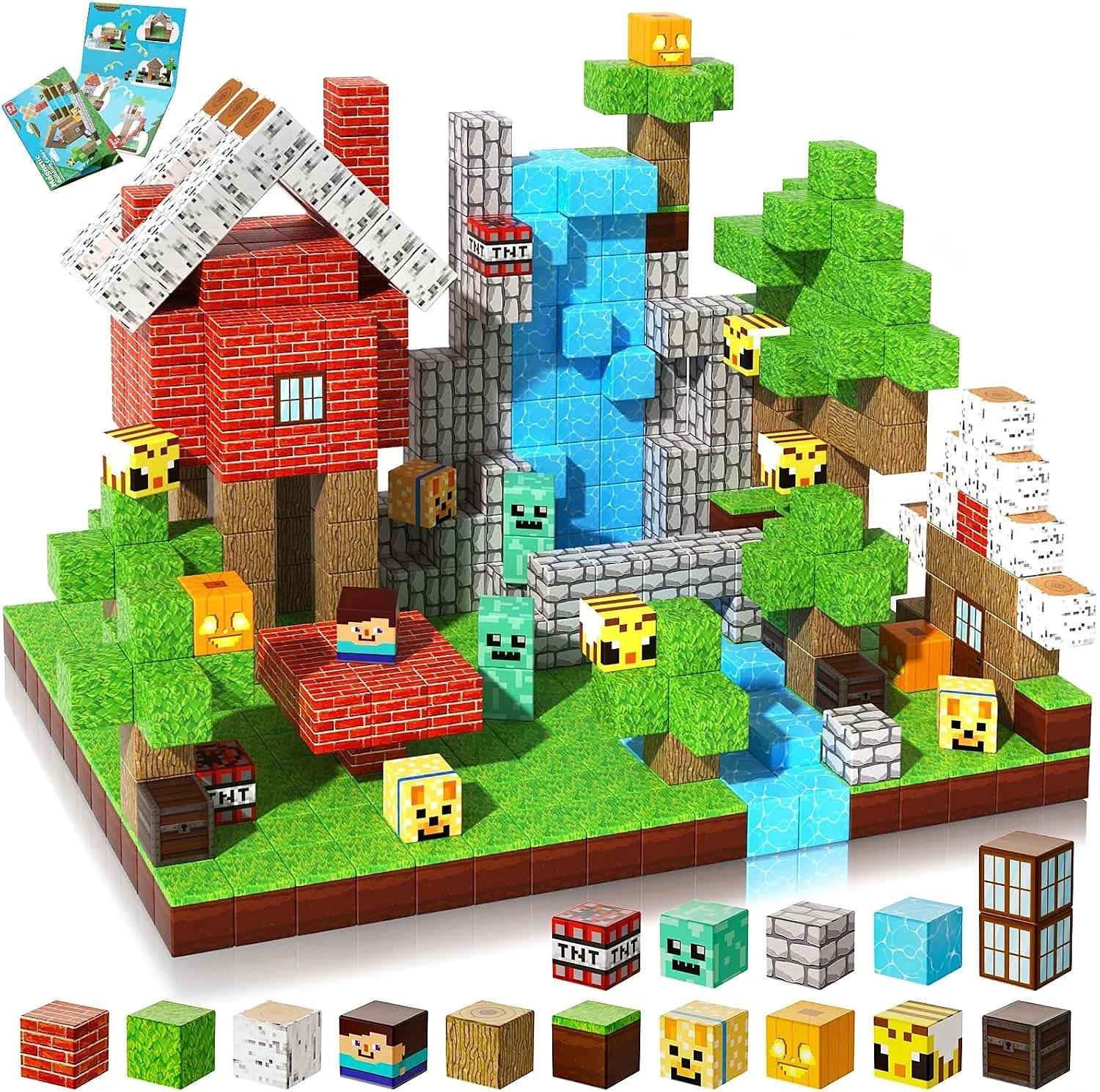 100 Pcs Magnetic Forest House Brick Cube Toys Set