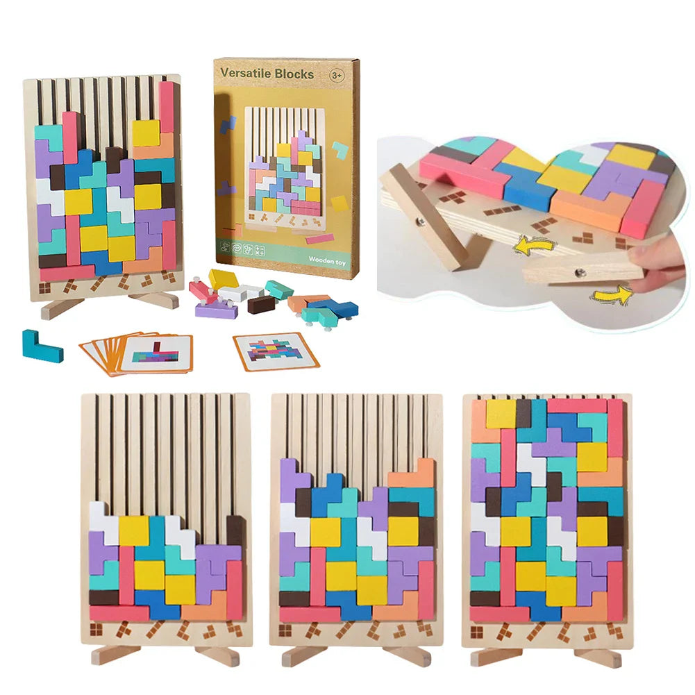 Wooden Russian Blocks Puzzle Brain Teasers