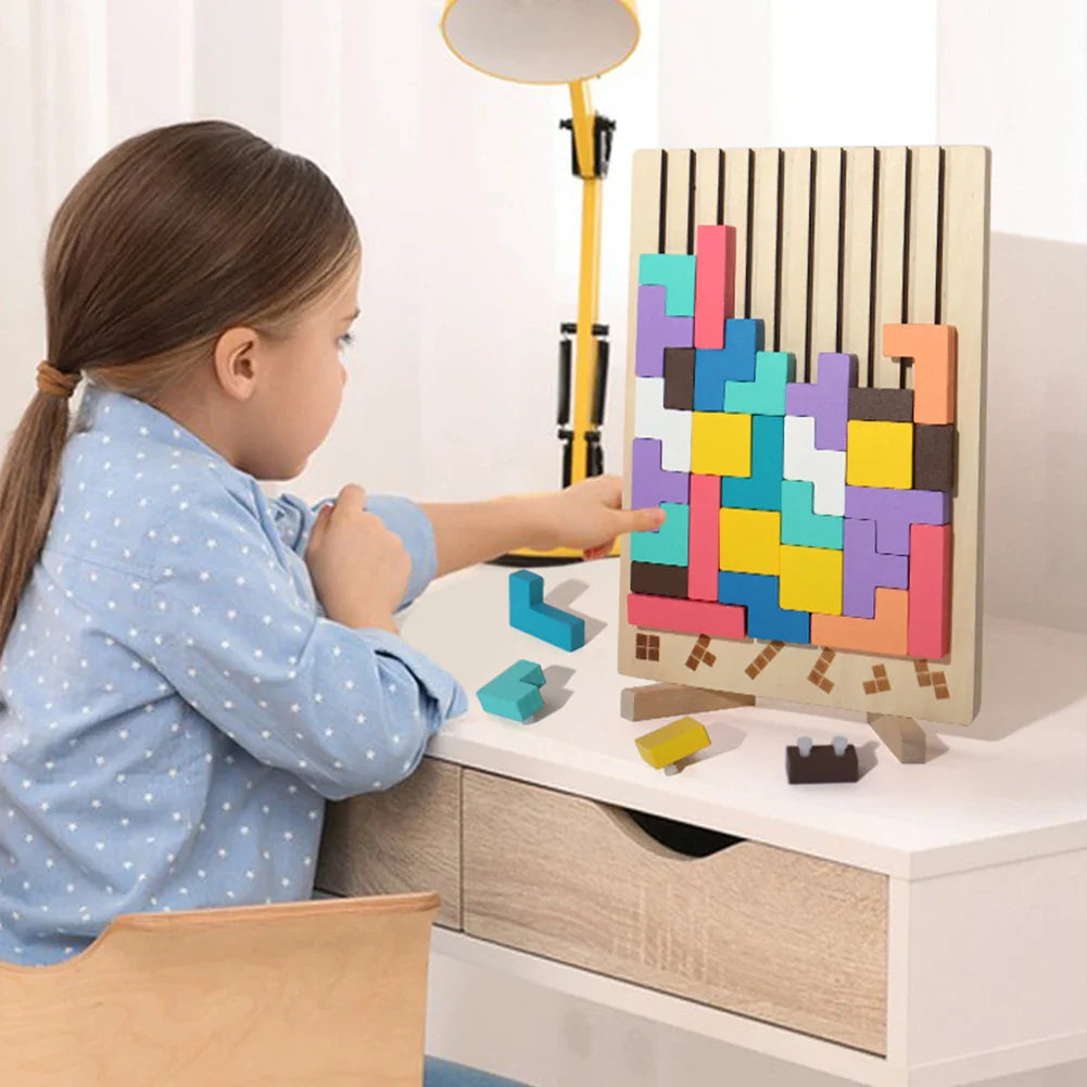 Wooden Russian Blocks Puzzle Brain Teasers