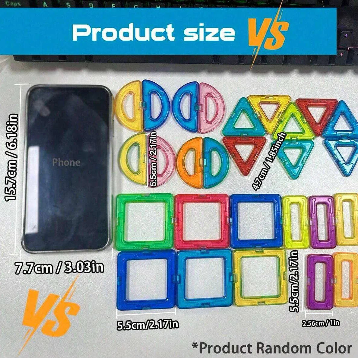 60 PCs Magnetic Building Blocks