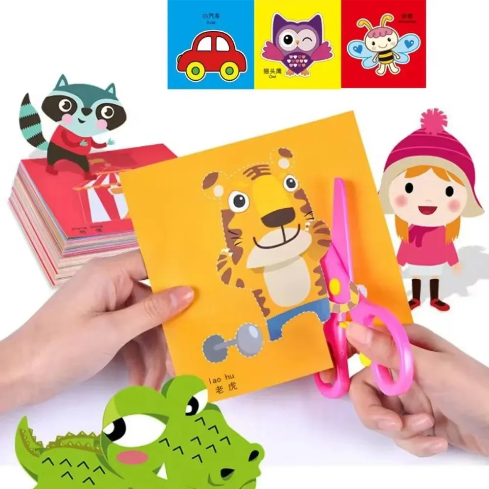 48Pcs Handmade Paper Cut Book Kids