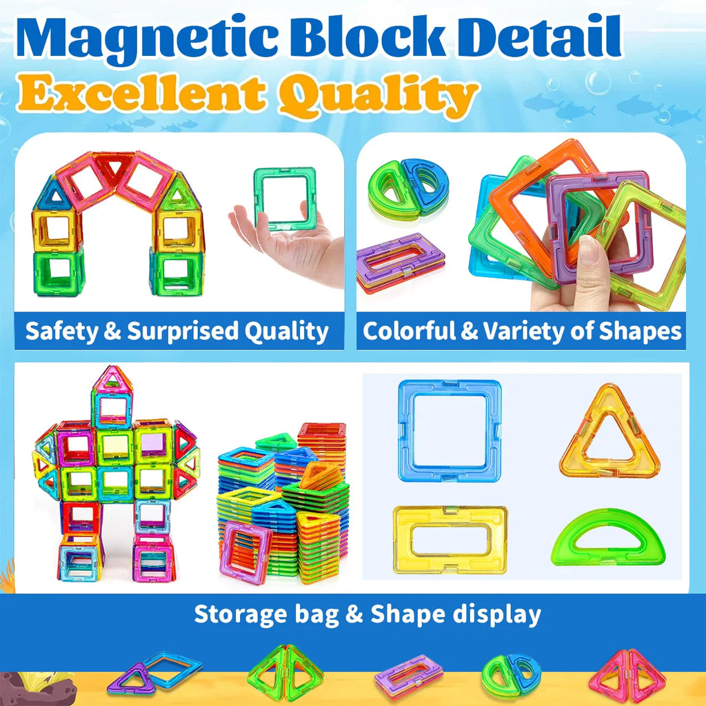 60 PCs Magnetic Building Blocks