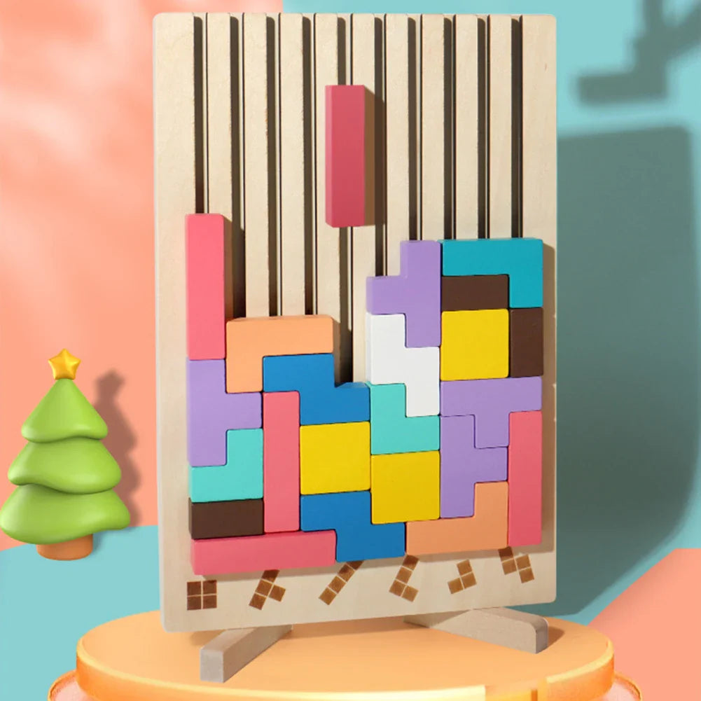 Wooden Russian Blocks Puzzle Brain Teasers