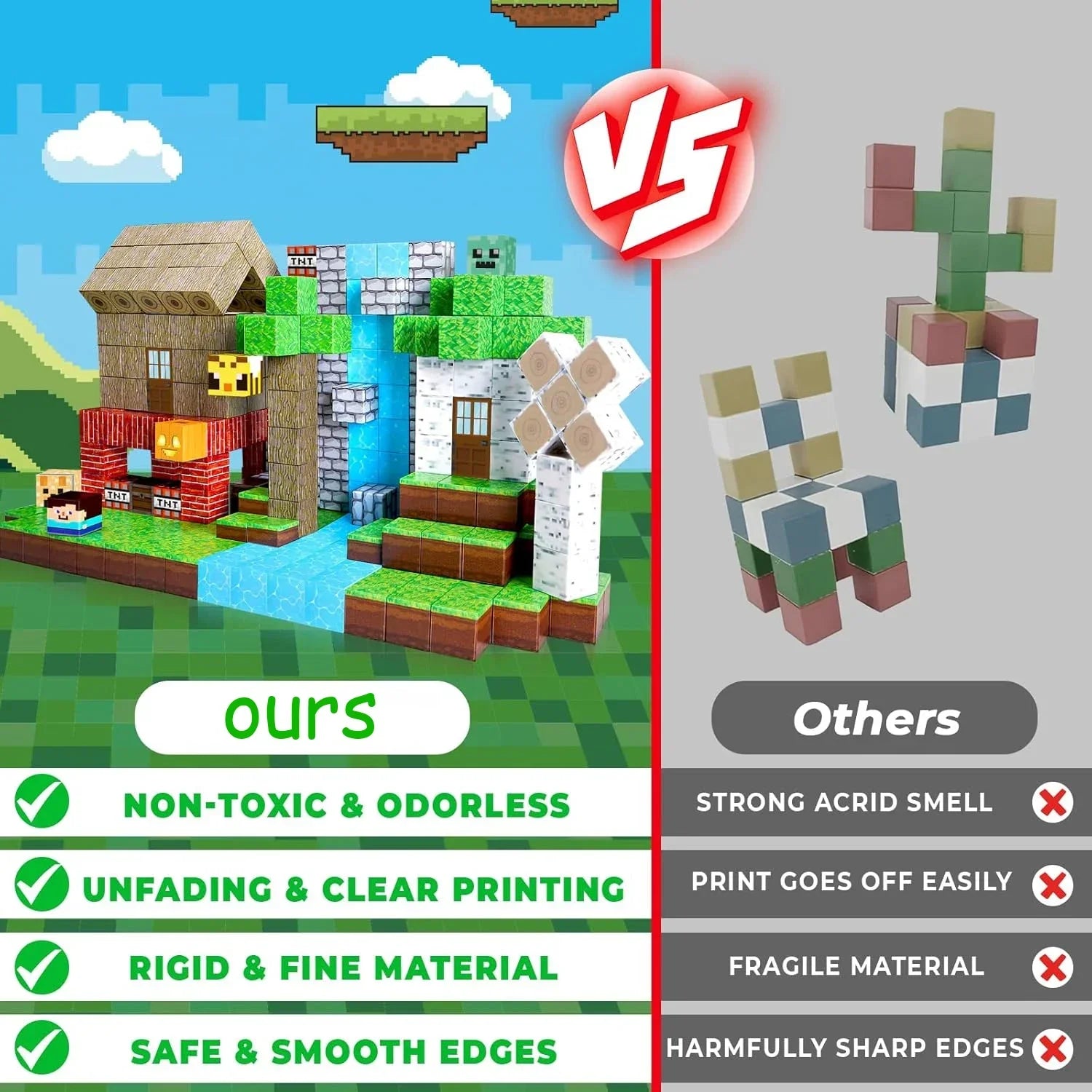 100 Pcs Magnetic Forest House Brick Cube Toys Set