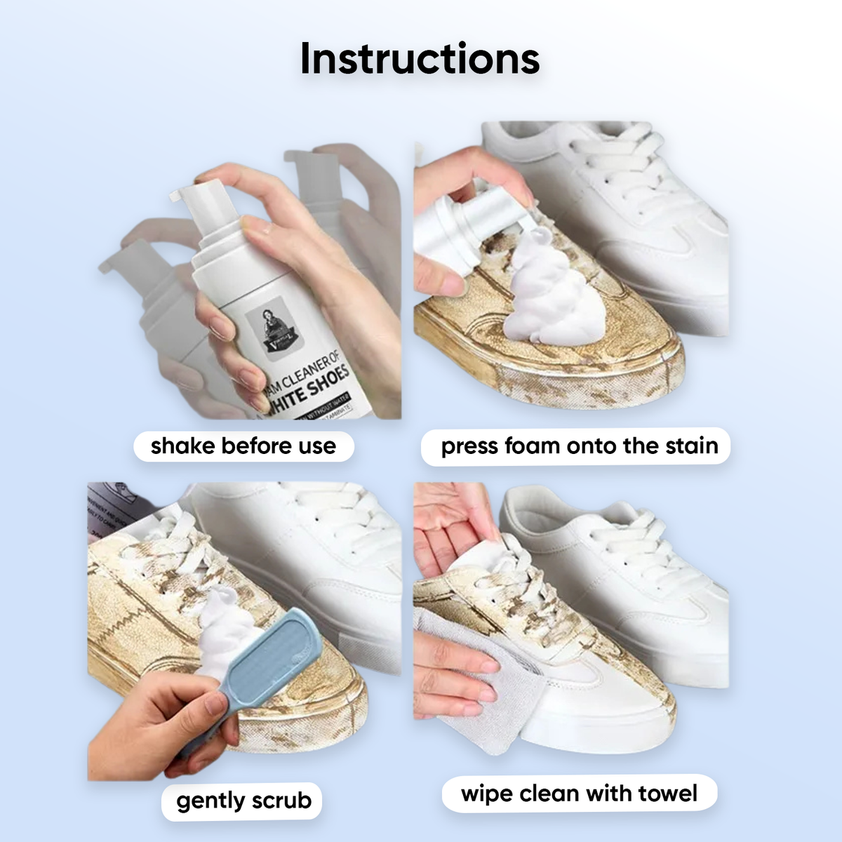 Water-Free Foam Shoe Cleaner