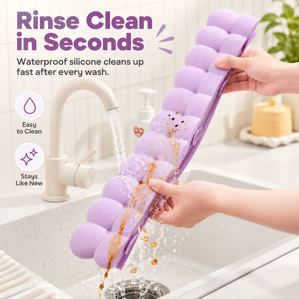 Flexible Silicone Sink Splash Guard | Waterproof Countertop Water Barrier