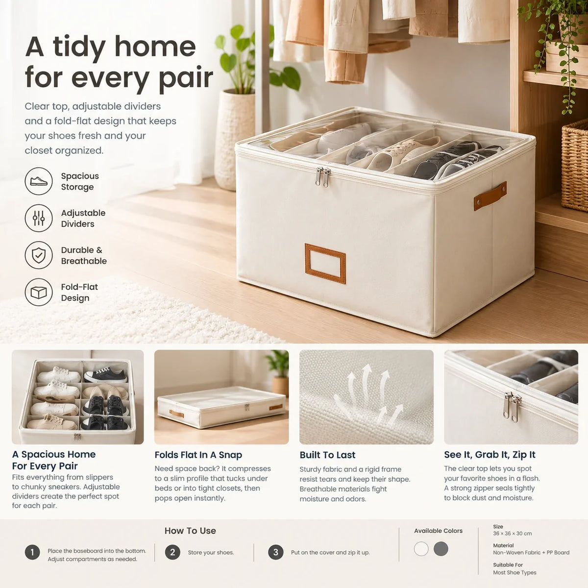 Shoe Storage Box for Closet