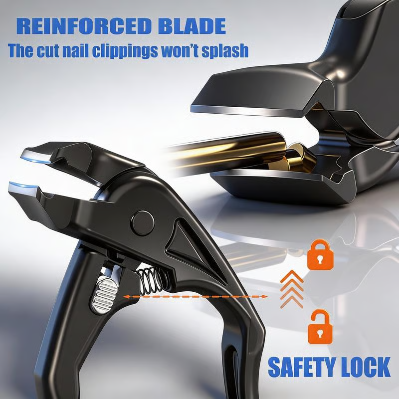 ⏳Time-Limited Special⏰Stainless Steel Nail Clippers With Splash Guard – Large opening for ingrown nails & foot care ✂️👣