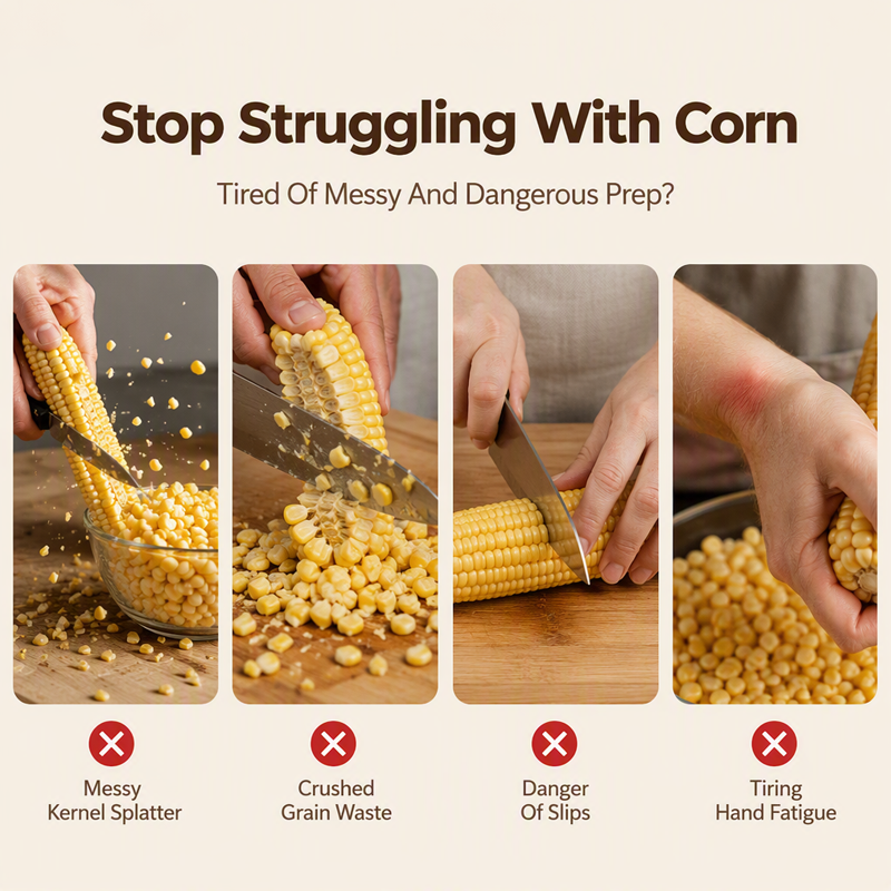 🥳 Hot Seller 🥳💞 Over 50,000 units sold! Corn Huskers—with stainless steel blades and a non-slip handle for clean, effortless use. Peel corn in seconds—get yours now! ✅